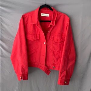 Reformation Red Jean Jacket